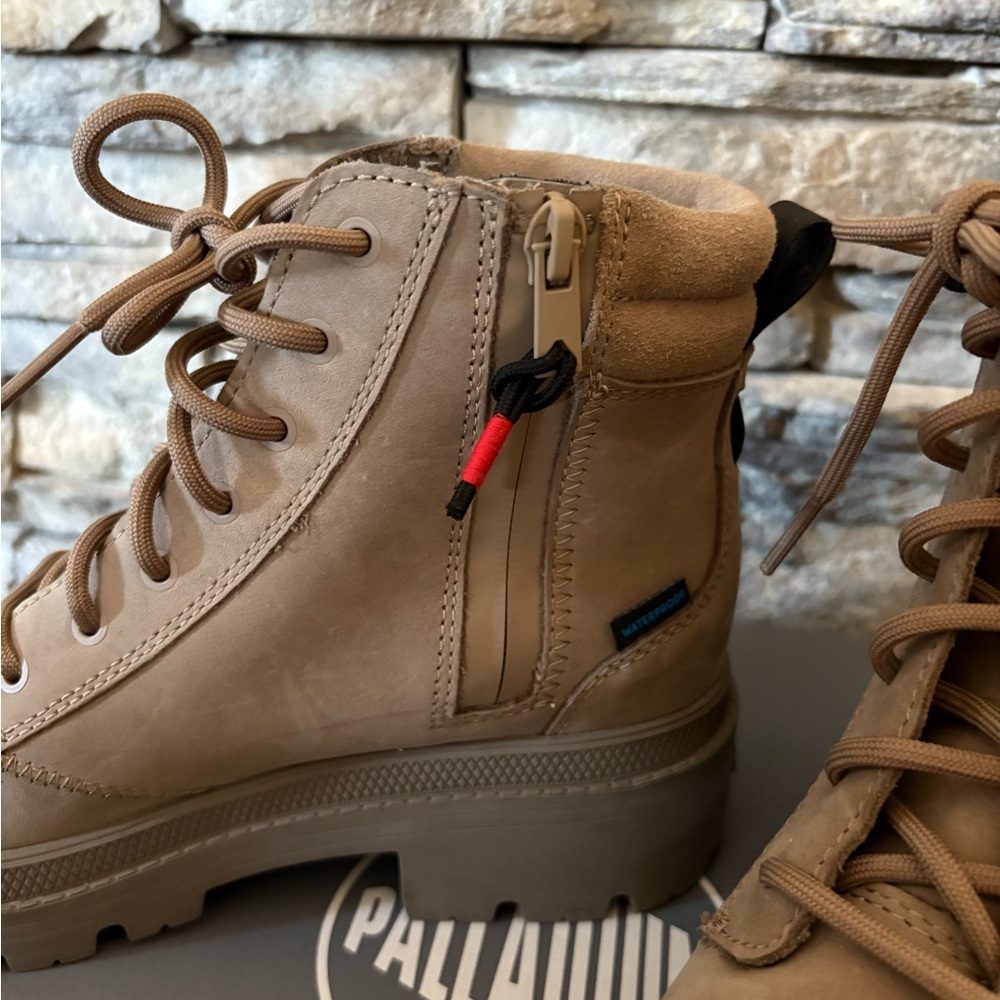 Palladium Women's Brown Combat Boots - Picture 3 of 6